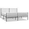 vidaXL Cadru pat metalic cu tăblii de cap/picioare, negru, 183x213 cm