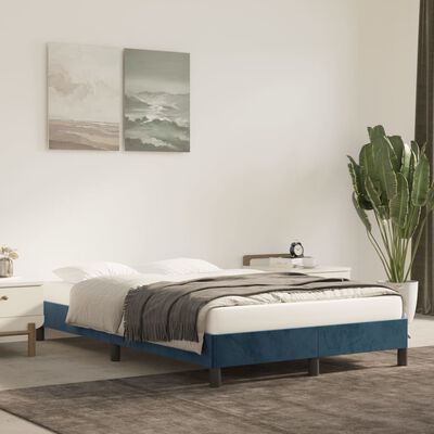 vidaXL Cadru de pat, albastru închis, 120x190 cm, material textil