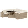 vidaXL Set canapele de grădină, 9 piese, cu perne, bej, poliratan