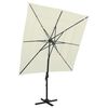vidaXL Umbrelă de soare 4 niveluri, st&acirc;lp aluminiu, nisipiu 250x250 cm
