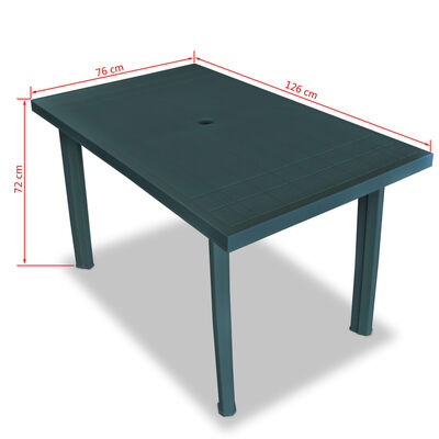 vidaXL Set mobilier de exterior, 5 piese, verde, plastic