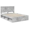 vidaXL Cadru de pat cu headboard Beton 140 x 190 cm Lemn de pin masiv