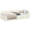 vidaXL Cadru de pat colțar cu headboard Crem 90 cm x 200 cm Catifea