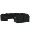 vidaXL Set mobilier de grădină cu perne, 10 piese, negru, poliratan