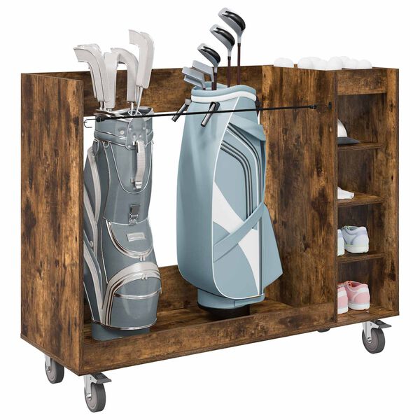vidaXL Dulap Golf cu roata Simplu Stejar fumuriu 120 x 45 x 98 cm