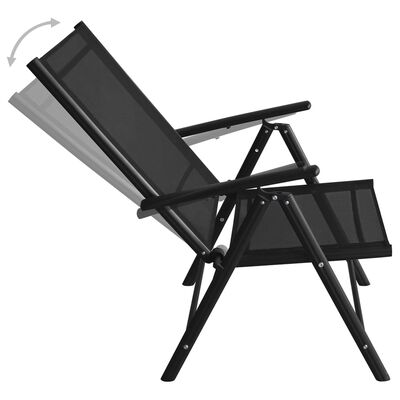 vidaXL Set mobilier de exterior, 5 piese, negru, aluminiu și WPC