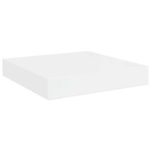vidaXL Raft de perete suspendat, alb extralucios, 23x23,5x3,8 cm, MDF