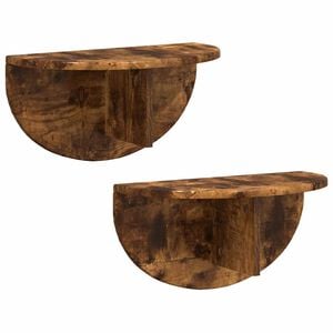 vidaXL Raft de perete Pe perete 2 pcs Stejar fumuriu 48 x 24 x 24 cm