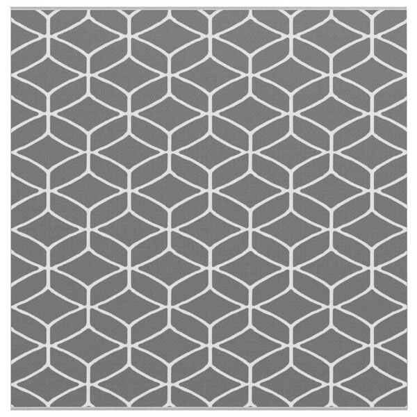 vidaXL Covor de exterior Geometric ARAKIL Gri și alb 300 x 300 cm