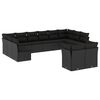 vidaXL Set canapele de grădină, 12 piese, cu perne, negru, poliratan