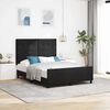 vidaXL Pat cu arcuri cu headboard Negru 140 x 200 cm Catifea