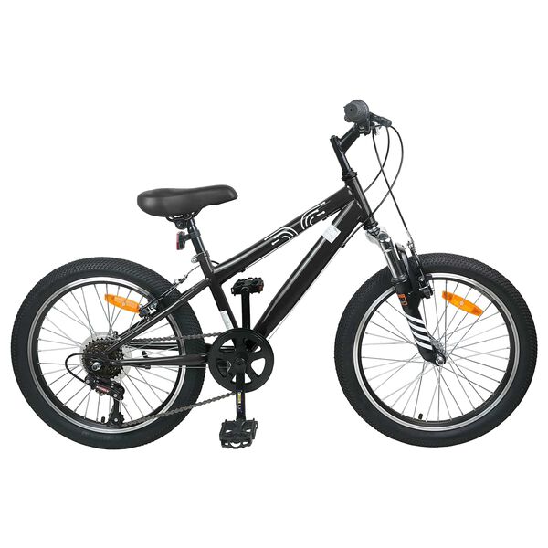 vidaXL Bicicletă Montană 24 Inci 6-Viteză pentru 8-12 ani Negru