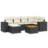 vidaXL Set canapele de grădină cu perne, 7 piese, negru, poliratan