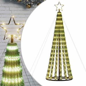 vidaXL Pom de Crăciun LED 275 LED-uri Alb Cald 180 cm