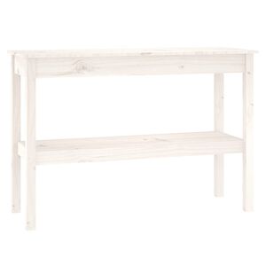 vidaXL Masă consolă, alb, 110x40x75 cm, lemn masiv de pin