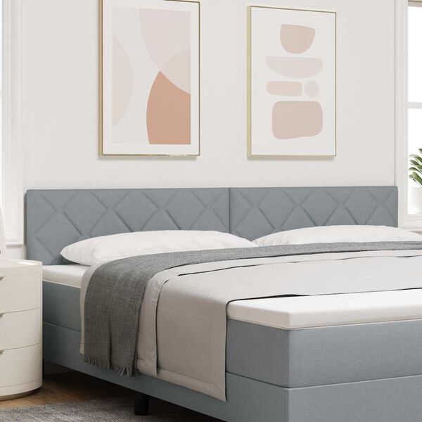 vidaXL Tăblie cap cu headboard Gri deschis 200 cm Piele artificială