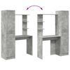 vidaXL Birou 2 pcs Gri din beton