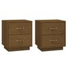 vidaXL Noptiere, 2 buc., maro miere, 40x34x45 cm, lemn masiv de pin