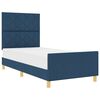 vidaXL Cadru de pat cu headboard albastru 90 x 190 cm țesătură