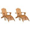 vidaXL Scaune Adirondack cu suporturi picioare 2 buc lemn masiv acacia