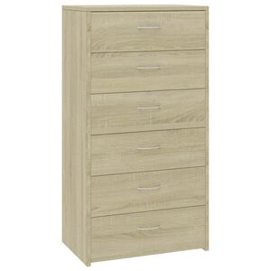 vidaXL Dulap cu 6 sertare, stejar Sonoma, 50x34x96 cm, lemn prelucrat