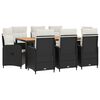 vidaXL Set dining pentru exterior 9 buc. Negru și Alb crem
