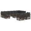 vidaXL Set de canapele pentru grădină 14 pcs Gri poliratan