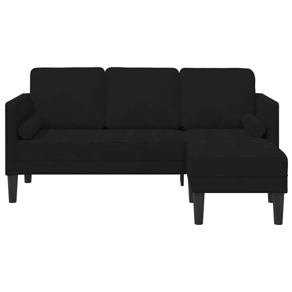 vidaXL Set de canapea cu pernă Negru 173 x 131 x 67 cm Poliester