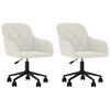 vidaXL Scaune de bucătărie pivotante, 2 buc., crem, catifea