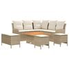vidaXL Seturi de mobilier cu pernă 7 pcs Bej și crem Ratan PE
