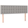 vidaXL Tăblie de pat cu LED, gri deschis, 144x5x78/88 cm, textil