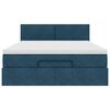vidaXL Cadru de pat otoman cu saltea Albastru &icirc;nchis 140x200cm catifea