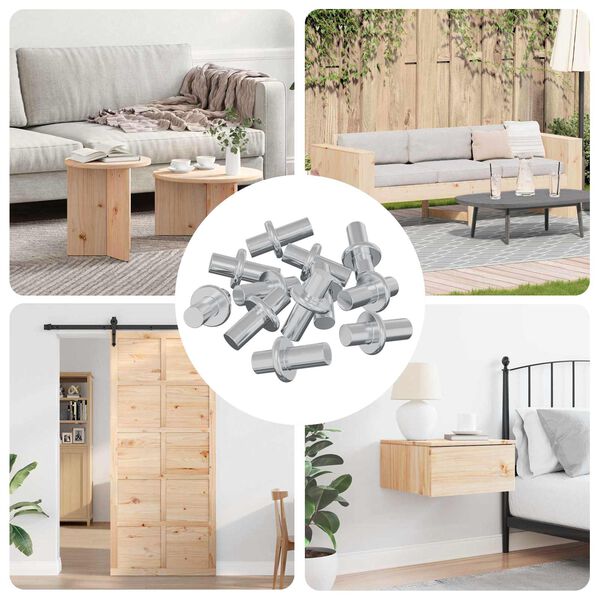 vidaXL Ușă de raft Simplu 12 pcs Argintiu 8,6 x 8,6 x 14,6 mm Oțel