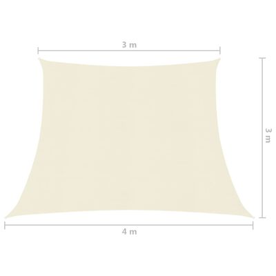 vidaXL Pânză parasolar, crem, 3/4x3 m, HDPE, 160 g/m²