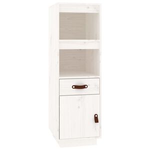 vidaXL Dulap &icirc;nalt, alb, 34x40x108,5 cm, lemn masiv de pin