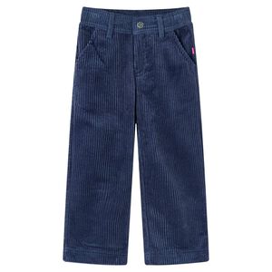 vidaXL Pantaloni de copii din velur, bleumarin, 92