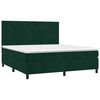 vidaXL Pat box spring cu saltea, verde &icirc;nchis, 160x200 cm, catifea