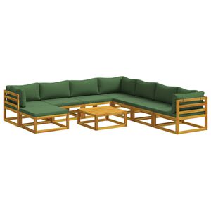 vidaXL Set de canapea 9 buc. natural Lemn Solid de Acacia