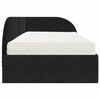vidaXL Cadru de pat colțar cu saltea cu headboard 2 pcs Negru Catifea