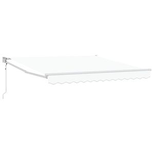 vidaXL Copertină retractabilă Alb 350 x 250 cm Poliester și metal