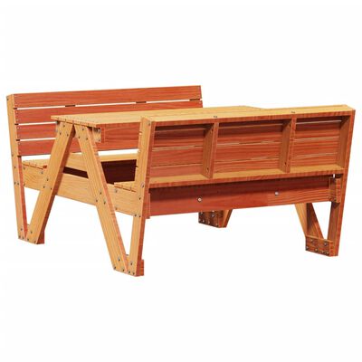 vidaXL Masă de picnic pentru copii, maro, 88x122x58 cm, lemn masiv pin