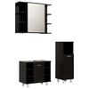 vidaXL Set mobilier de baie, 3 piese, negru, lemn prelucrat