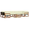 vidaXL Set de canapele de exterior cu pernă 8 pcs Natural și Crem