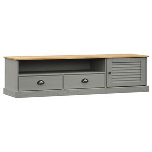vidaXL Comodă TV VIGO, gri, 156x40x40 cm, lemn masiv de pin