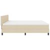 vidaXL Pat cu arcuri cu saltea cu headboard Crem 200 x 200 cm țesătură