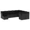 vidaXL Set canapele de grădină cu perne, 10 piese, negru, poliratan