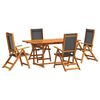 vidaXL Set mobilier de grădină, 7 piese, lemn masiv acacia/textilenă