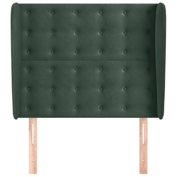 vidaXL Tăblie pat cu aripioare verde închis 83x23x118/128 cm catifea