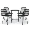 vidaXL Set mobilier de grădină, 5 piese, negru, poliratan