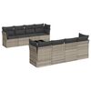 vidaXL Set canapele de grădină cu perne, 9 piese gri deschis poliratan